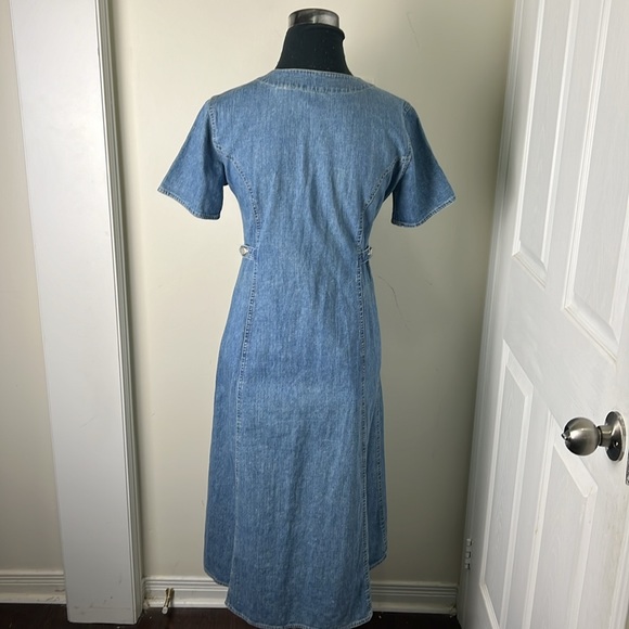 Vintage Denim Button Down Jeans Dress Size Small - Picture 8 of 16